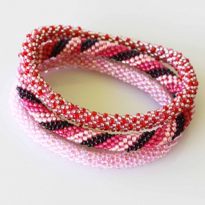 Seed Bracelet Set - Pink